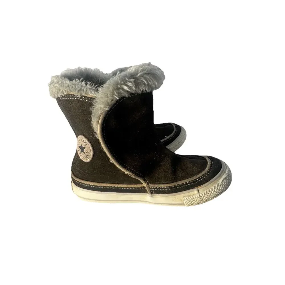 Converse Chuck Taylor All Star Winter Boots Toddler 9C Black Faux Fur 132487C
